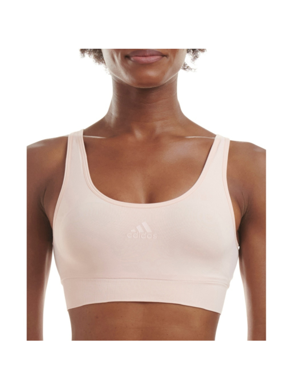 Adidas Women's Size XL Light Pink Seamless Scoop Medium Impact Lounge Bra NWT